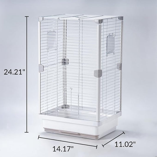 24" Portable Double-Layer Bird Cage, Travel Parrot Carrier - Image 2
