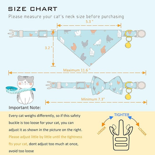 Faygarsle 2 Pack Chicken Pattern Cat Collar Set - Image 2
