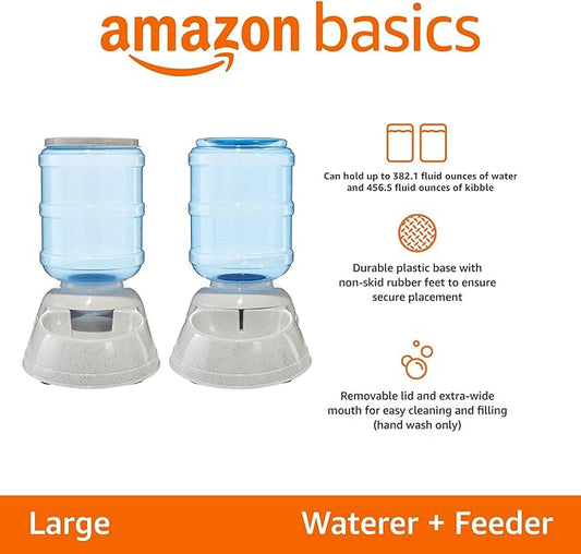 Amazon Basics Large Capacity Automatic Pet Water Dispenser and Gravity Feeder - Image 2