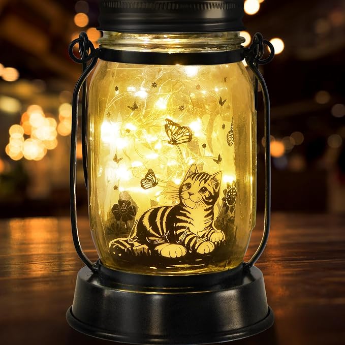 kyoryuger Cat Gift for Women Cat Gifts Solar Lantern, Cat Solar Lights Outdoor - Image 9