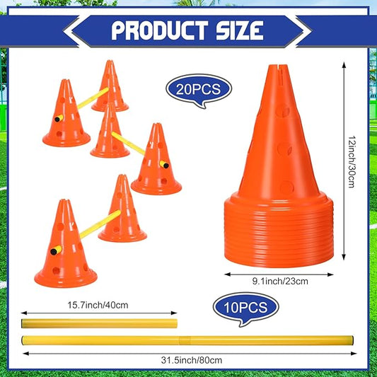 10 Sets Dog Agility Hurdle Cone Set 20 Pcs Exercise Cones - Image 2