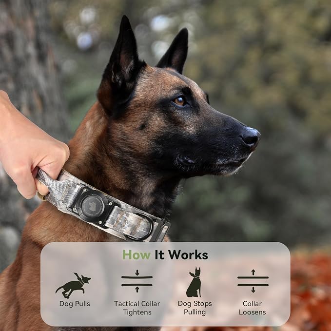 2026 Upgrade Waterproof AirTag Dog Collar, Military Tactical Dog Collar - Image 6