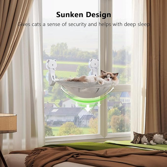Cat Window Perch Cordless, Foldable & Stable Cat Beds- Breathable Cat Window - Image 2