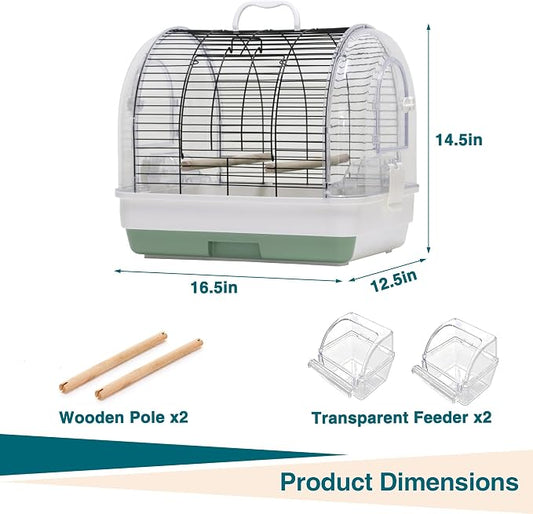 GarveeHome Portable Bird Cage Carrier, Small Bird Cage - Image 2