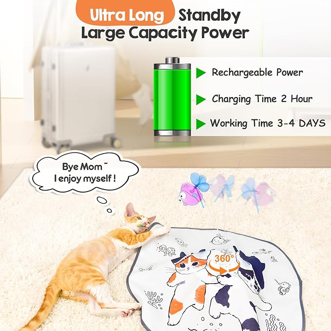 ORSDA Cat Toys for Indoor Cats, 5 in 1 Interactive Automatic Kitten Toys - Image 6