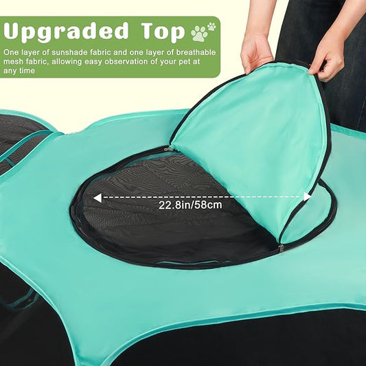 Large Outdoor Cat Enclosure Pop-Up Tent, Portable 3-in-1 Modular Pet Playpen - Image 2