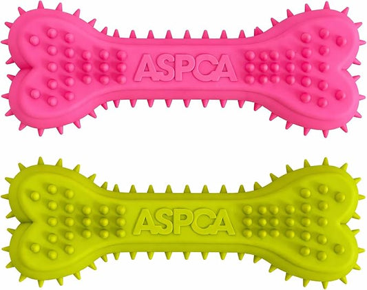 ASPCA 2-Pack Spiky TPR Puppy Teether Bones – Vanilla-Scented Teething Toys - Image 2