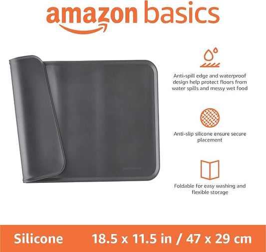 Amazon Basics Waterproof Non-Slip Silicone Pet Feeding Mat - Image 2