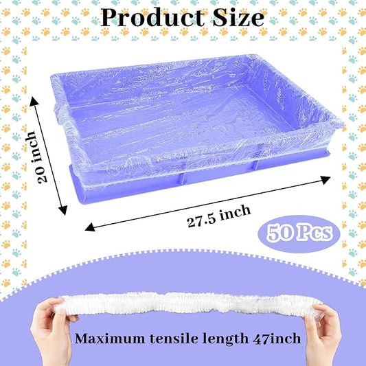 BNOSDM 50 PCS Disposable Rabbit Cage Liner Plastic Guinea Pig Cage Bedding - Image 2