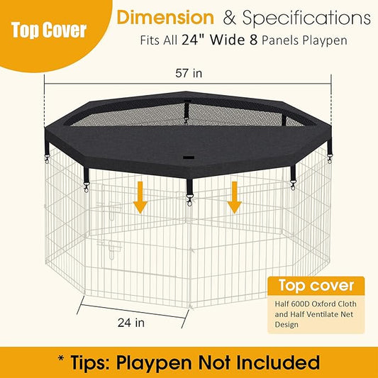 Dog Pen Pet Playpen Dog Fence Pad Indoor Foldable Metal Wire Exercise Puppy - Image 2