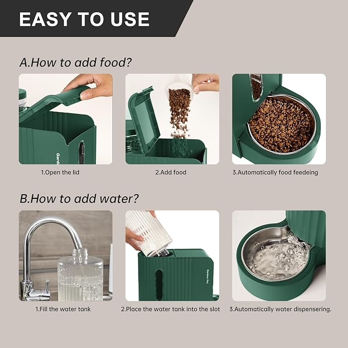 Gardner Pet Automatic Gravity Pet Feeder, 0.8 Gallons*2 Dog Feeder and Water - Image 6