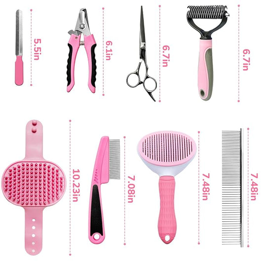 Dog Brush & Grooming Kit – 9-Piece Pet Brush & Deshedding Set - Image 2