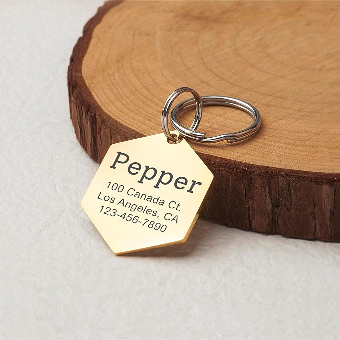 Anavia Personalized Pet ID Tags, Stainless Steel Glossy Laser Engraved Dog Cat - Image 9