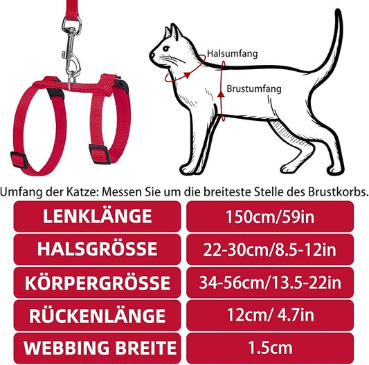 PUPTECK Adjustable Cat Harness and Leash Set Escape Proof Kitten Strap Collar - Image 2