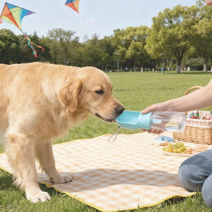 2-in-1 Dog Water Bottle with Food Container - 10oz Leak-Proof Travel Water - Image 8