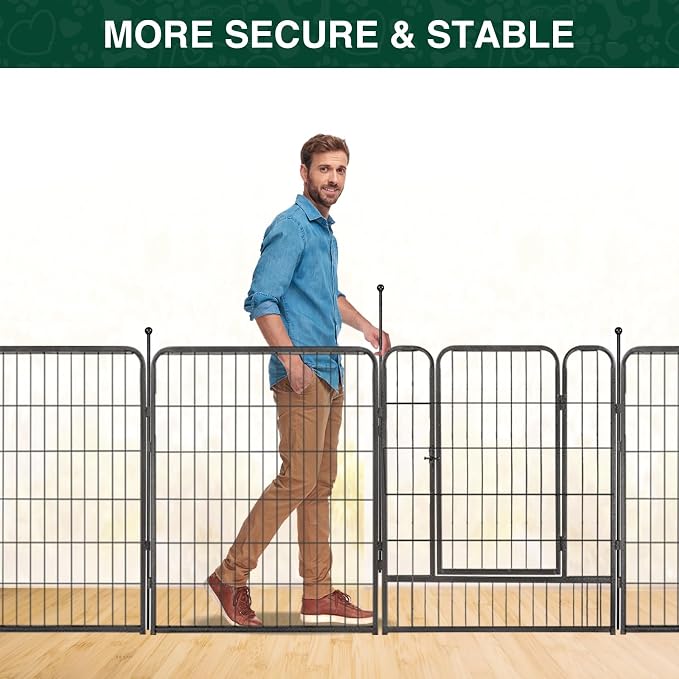 Dog Playpen Outdoor, 16 Panels 40" High Metal Dog Fence - Image 7