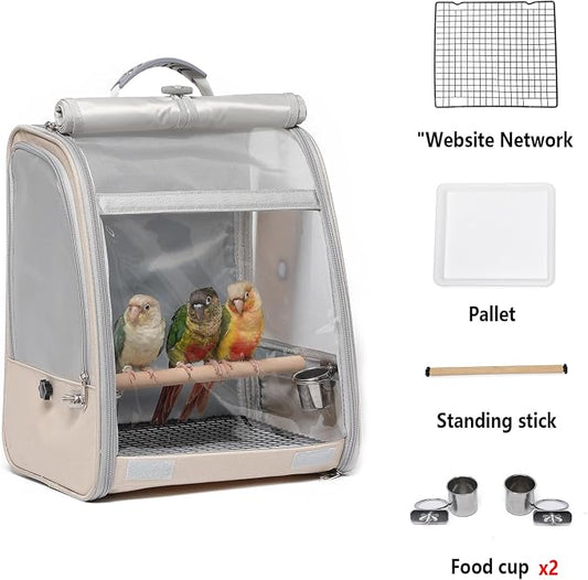 Bird Carrier Backpack, Portable Travel Bird Cage - Image 2