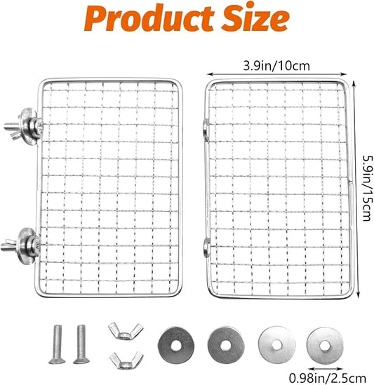 BNOSDM Bird Perch Platform 2 Pcs Stainless Steel Grid Parrot Perches Stand - Image 2