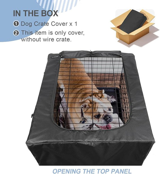 Explore Land Dog Crate Cover for 36 Inches Wire Cage, Heavy-Duty Lattice Pet - Image 2