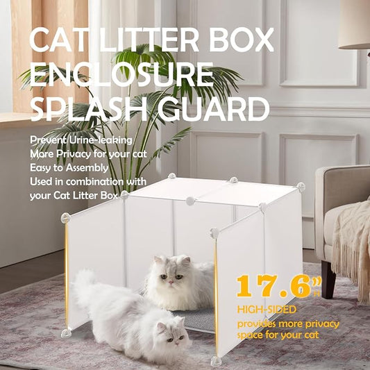MEEXPAWS Cat Litter Box Enclosure Splash Guard XXL 27.9L × 27.9W x 31.5H inch - Image 2