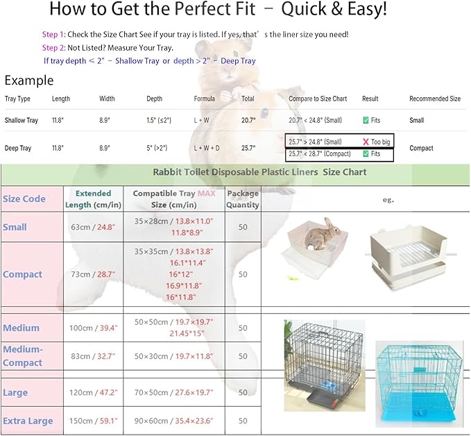 50 Pcs Disposable Rabbit Cage Liner Plastic Toilet Film Leak-Proof - Image 6