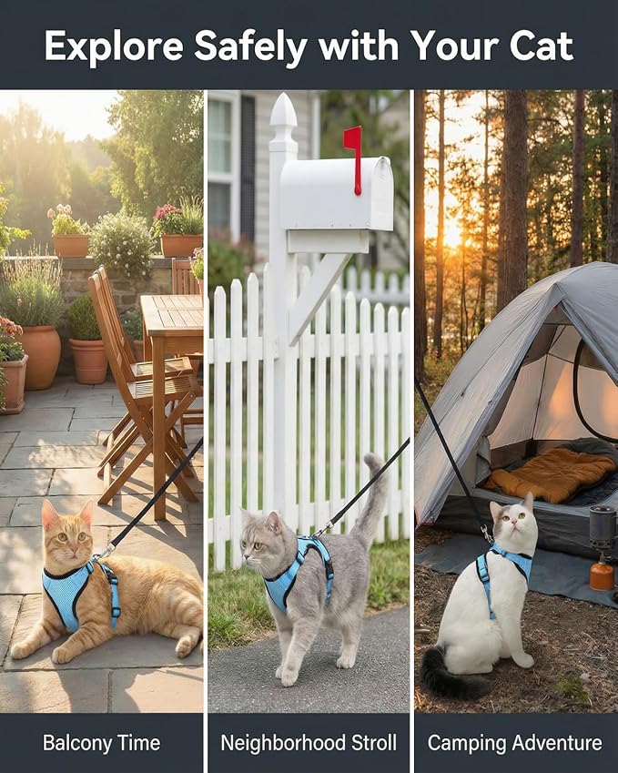 Luxelle 2 Pack Escape-Proof Cat Harness and Leash Set - Image 7