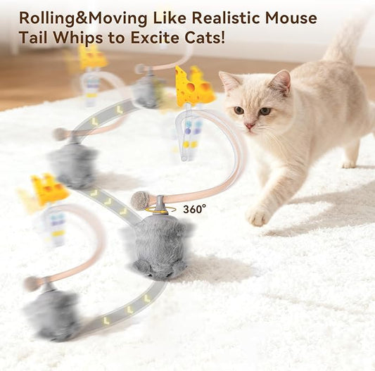 Migipaws Interactive MigiMouse Cat Toy 360° Rolling & Spin - Image 2