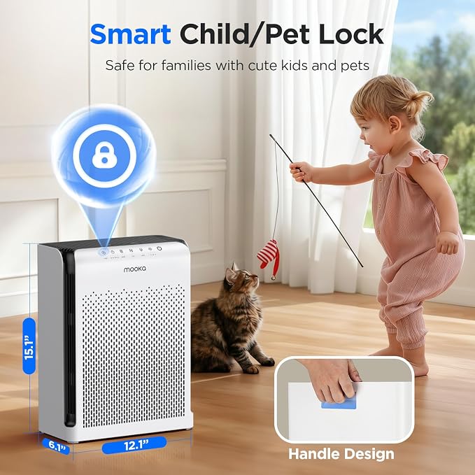 MOOKA Air Purifiers for Home Large Room Up to 2200ft² - Image 9