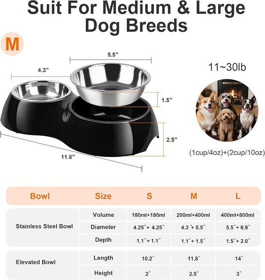 Double Dog Bowls Set – Non-Slip Pet Food & Water Dishes - Image 2