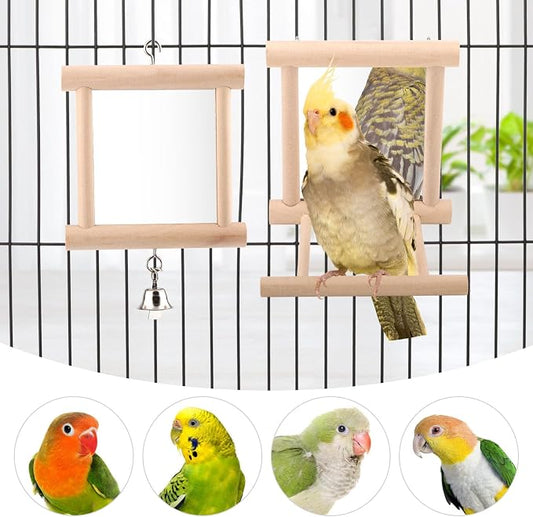 Wontee Bird Mirror Bird Toys for Budgies Parakeets Cockatiels Lovebirds Conures - Image 2