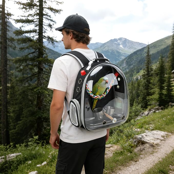 Rypet Bird Carrier Backpack Parrot Portable Breathable Bag Pet Bird Lightweight - Image 7