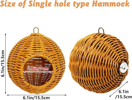 BNOSDM Rattan Bird Nest Parrot Nesting House Parakeet Nesting Soft Lovebird - Image 2