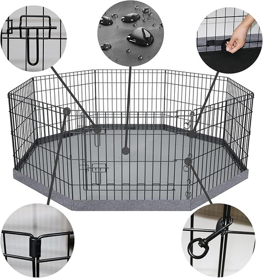PETIME Foldable Metal Dog Exercise Pen/Pet Puppy Playpen Kennels Yard Fence - Image 2