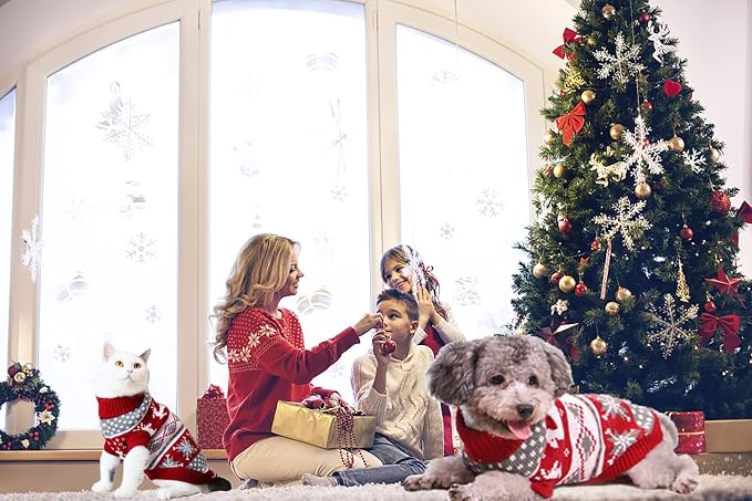 Vehomy Dog Christmas Sweaters Pet Winter Knitwear Xmas Clothes Classic Warm - Image 5