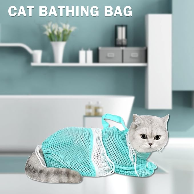 JULMELON Cat Washing Bag 10 PCS Set, Adjustable Cat Shower Net Bag and Pet - Image 7