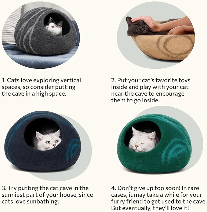 MEOWFIA Cat Cave – Premium Felt Cat Bed - Image 7