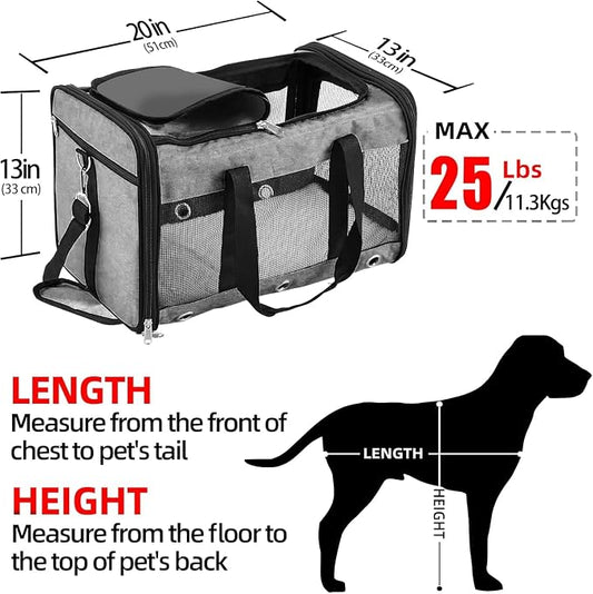 Soft Sided Cat/Dog Carrier,Collapsible Mesh Pets Travel Carriers - Image 2
