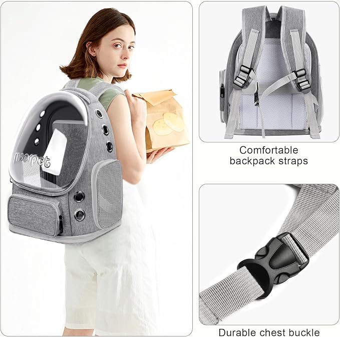 Breathable Cat Bubble Backpack Large Space Pet Carrier Backpack Expandable - Image 7