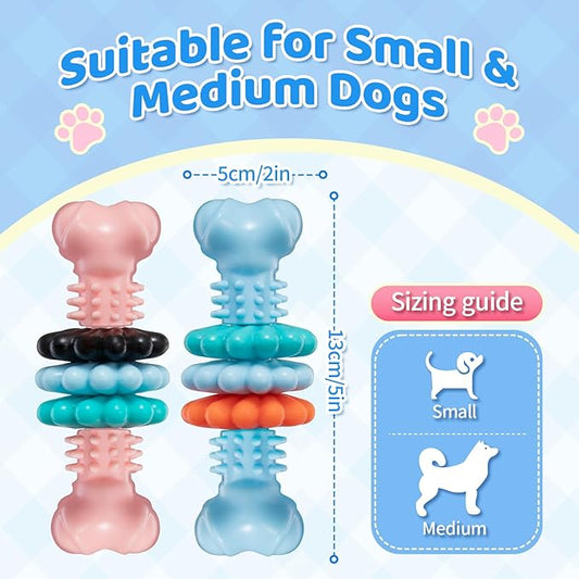 Puppy Chew Toy, 2 Pack Puppy Teething Toys Indestructible Chew Toys - Image 2