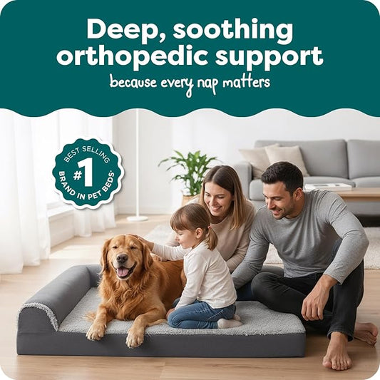Furhaven Orthopedic Dog Bed for Large Dogs w/ Removable Bolsters & Washable - Image 2