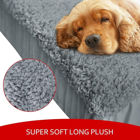 Dog Bed Covers 2 Pack Soft Plush Replacement Washable, Waterproof Pet Mattress - Image 2