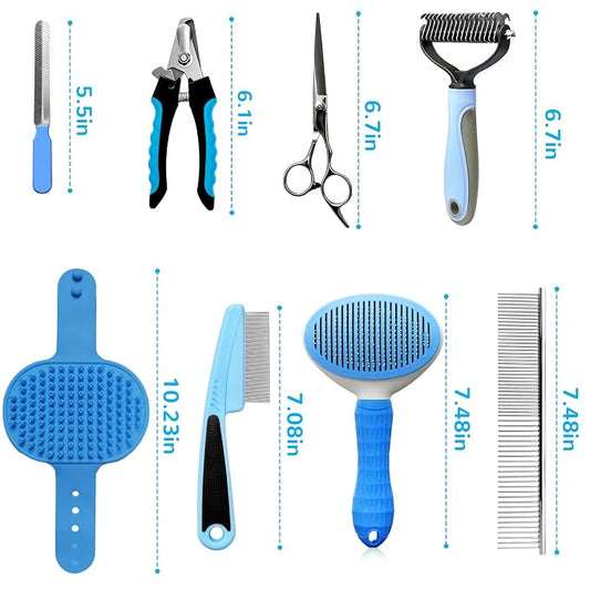 Dog Brush & Grooming Kit – 9-Piece Pet Brush & Deshedding Set - Image 2