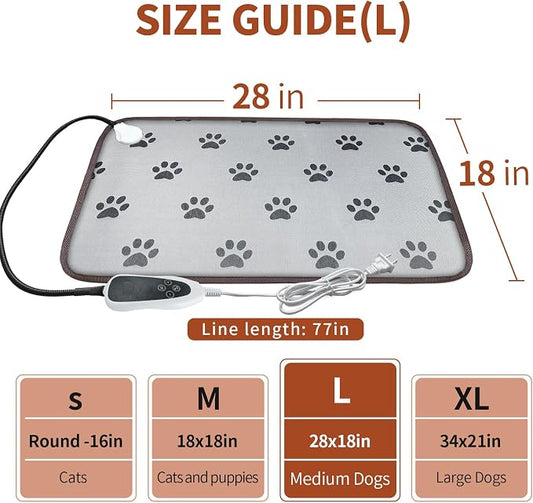 Dog Heating Pad 28x18in with Smart Thermostat Switch and Power Line Protection - Image 2