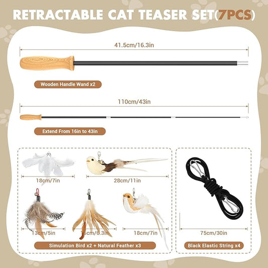 ROSAUI Cat Teaser Wand Toys, Interactive Bird Toys - Image 2