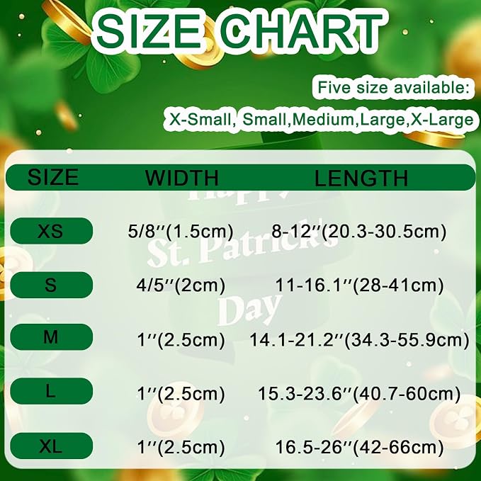 St. Patrick's Day Dog Collar, UP URARA PUP Shamrock Adjustable Pet Collar - Image 7