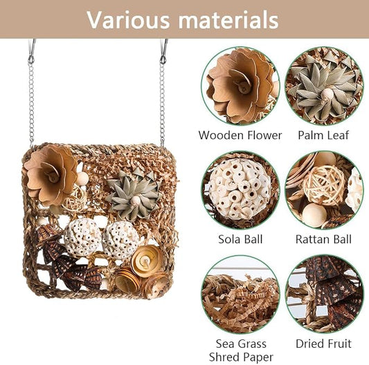 Bird Foraging Toys Natural Bird Toys Conure Toys Parrot Shredding Hanging Toys - Image 2