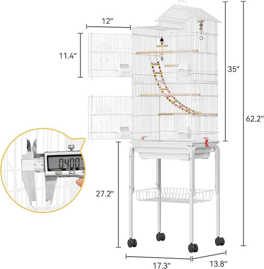 62-inch Metal Bird Cage: Spacious Bird Cage - Image 2