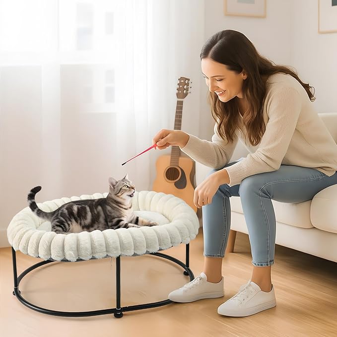 Sunhoo Elevated Cat Bed for Indoor Cats Raised Kitten Hammock Large High Puppy - Image 7
