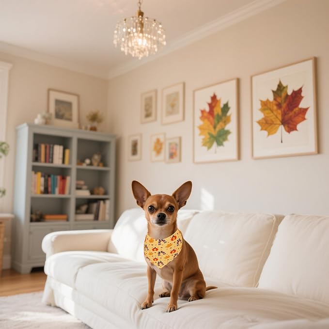 30 Pcs Fall Dog Bandanas Bulk for Small Dogs 18 Inch Stitch Edge Dog Bandanas - Image 7