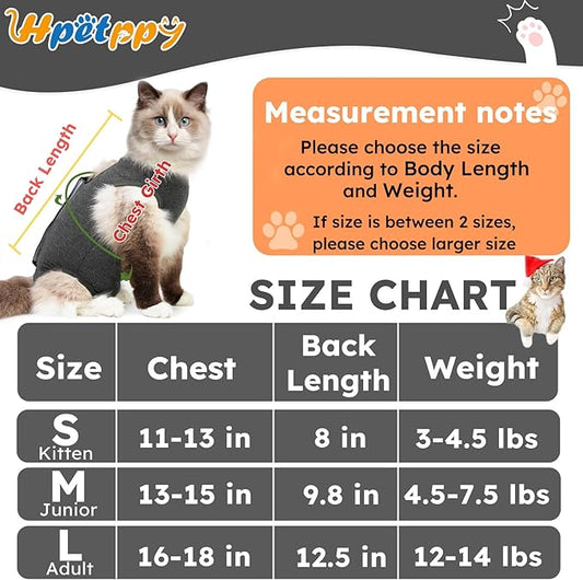 Cat Recovery Suit After Surgery, Breathable Cat Surgery Recovery Suit - Image 2